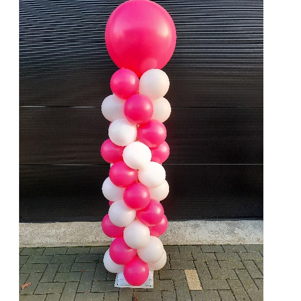 Ballonnenpilaar met topballon (diverse kleuren)