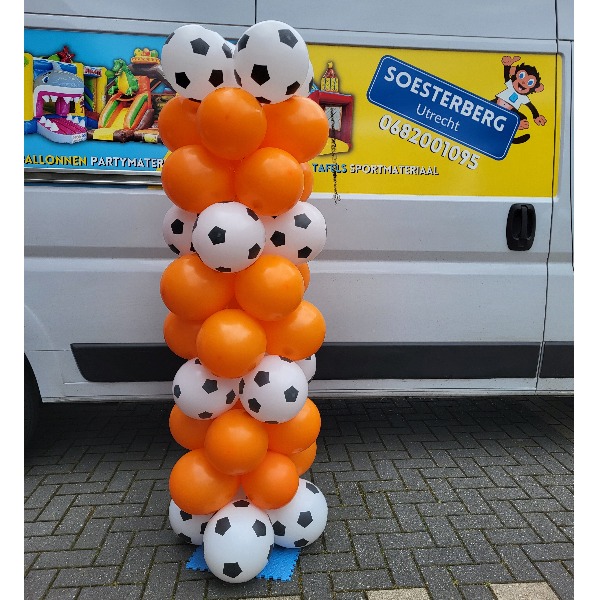 Ballonnenpilaar oranje/voetbal