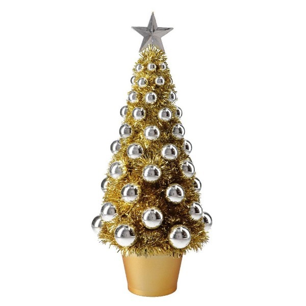 Kerstboom mini goud (50cm)