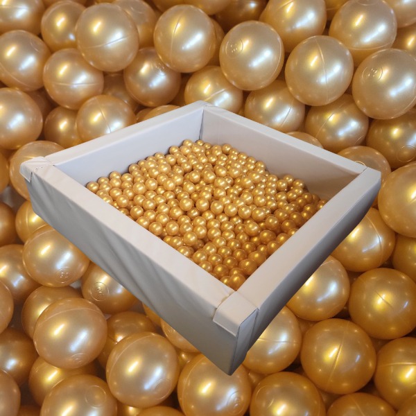 Ballenbak Beige met gouden ballen